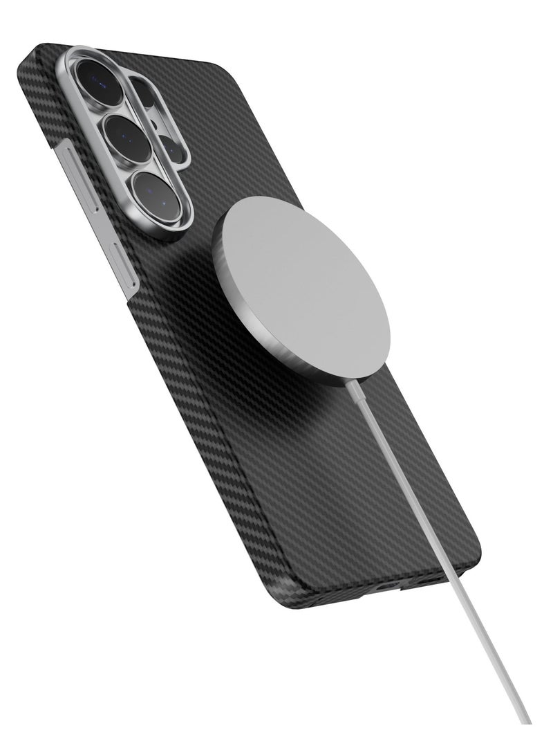 ليفيلو جراب من ألياف الأراميد لهاتف S26 Ultra مع حماية مضادة للرصاص، ومصد مقاوم للصدمات، ومتوافق مع Magsafe، ومختبر ضد السقوط من ارتفاع 4 أقدام، وإطار من سبائك الألومنيوم - أسود - Image 2